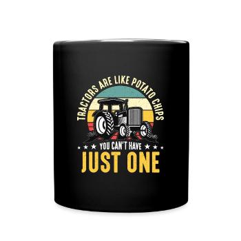Harvester Tractors Are Like Potato Chips Farming - Full Colour Mug - black - Front