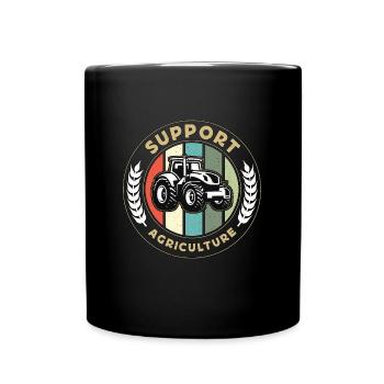 Harvester Support Agriculture Farming Life Farmer - Tasse einfarbig - Schwarz - Vorne