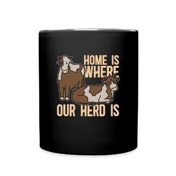 Harvester Home Is Where Our Herd Is Farming Life - Full Colour Mug - black - Front
