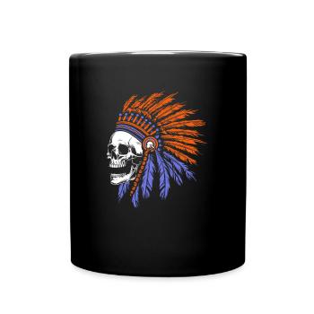 Indigenous Skull Skull - Full Colour Mug - black - Front