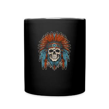 Indigenous Skull Skull - Full Colour Mug - black - Front