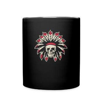 Indigenous Skull Skull - Full Colour Mug - black - Front