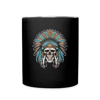Indigenous Skull Skull - Full Colour Mug - black - Front