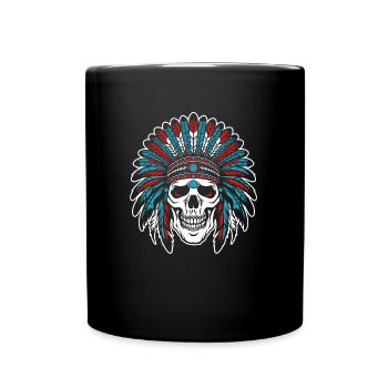 Indigenous Skull Skull - Full Colour Mug - black - Front