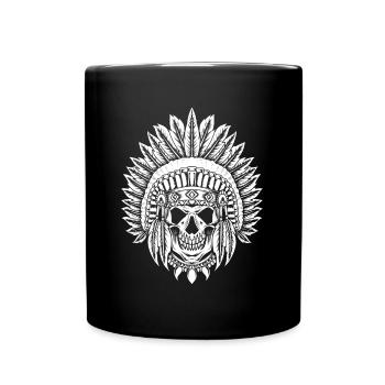 Indigenous Skull Skull - Full Colour Mug - black - Front