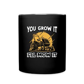 Tondeuse Vous la cultivez Je vais la tondre Elle aime la tonte du tracteur - Mug uni - noir - Devant