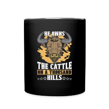 Cattle Farming He Owns The Cattle On Farm Animals - Full Colour Mug - black - Front