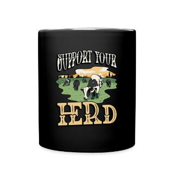Cattle Farming Support Your Herd Livestock Farmer - Tasse einfarbig - Schwarz - Vorne