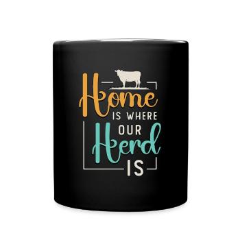 La maison d’élevage de bétail est l’endroit où notre troupeau est fermier - Mug uni - noir - Devant