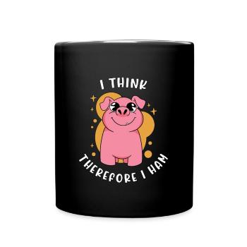 L’élevage porcin je pense donc je fais de l’élevage de porcs - Mug uni - noir - Devant