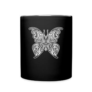 Schmetterling Tribal Butterfly - Full Colour Mug - black - Front