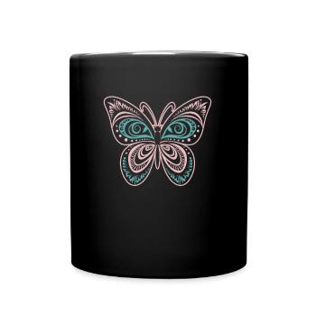 Schmetterling Tribal Butterfly - Full Colour Mug - black - Front