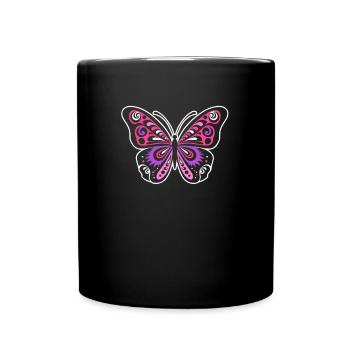 Schmetterling Tribal Butterfly - Full Colour Mug - black - Front