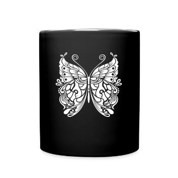 Schmetterling Tribal Butterfly - Full Colour Mug - black - Front