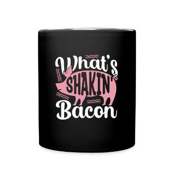 Pig Farming What's Shakin' Bacon Farm Products - Full Colour Mug - black - Front