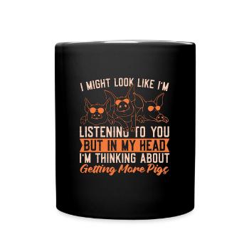 Pig Farming I Might Look Like I'm Listening Farmer - Full Colour Mug - black - Front