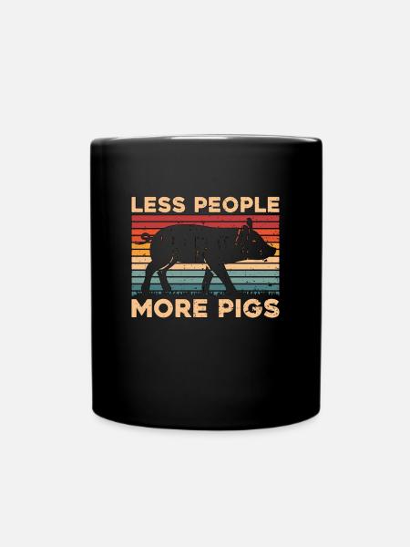 L’élevage porcin : moins d’habitants, plus d’élevage porcin - Mug uni - noir