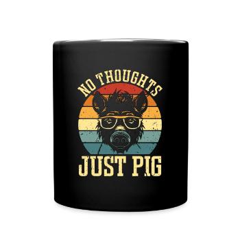 Pig Farming No Thoughts Just Pig Livestock Farming - Full Colour Mug - black - Front