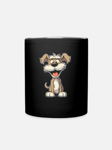 Schnauzer Chien Souriant - Mug uni - noir