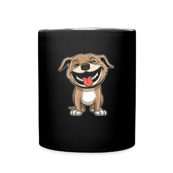 Mops Hund Lustig - Tasse einfarbig - Schwarz - Vorne
