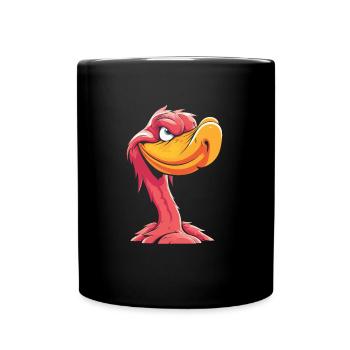 Flamant rose drôle - Mug uni - noir - Devant