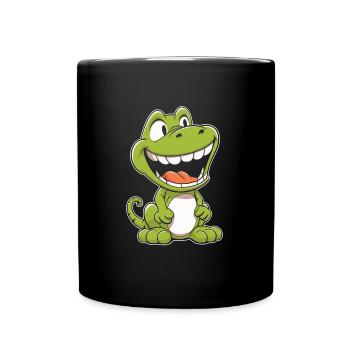 Dinosaure souriant - Mug uni - noir - Devant