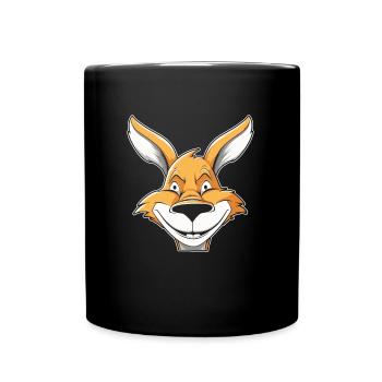 Kangaroo Smiling - Full Colour Mug - black - Front