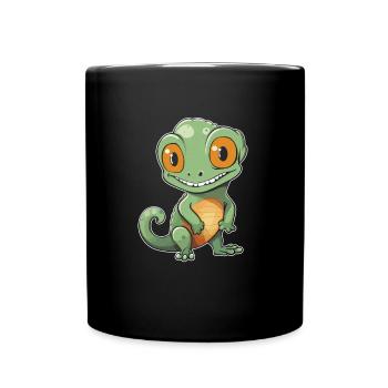 Chameleon Chamäleon Witzig - Tasse einfarbig - Schwarz - Vorne