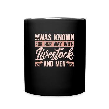 Livestock Breeder She Was Known For Farm Animals - Full Colour Mug - black - Front