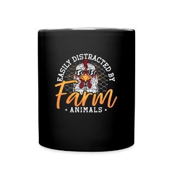 Poultry Farmer Easily Distracted By Chicken Coop - Tasse einfarbig - Schwarz - Vorne