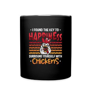 Poultry Farmer I Found The Key To Happiness Farmer - Tasse einfarbig - Schwarz - Vorne