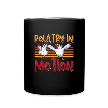 Volaille Fermier Volaille En Mouvement Poulet De Basse-Cour - Mug uni - noir - Devant