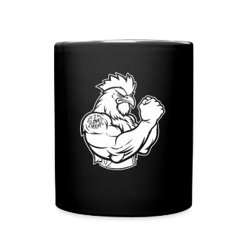 Poulet Poule Biceps Tatouage J’Aime Maman - Mug uni - noir - Devant