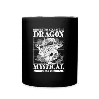 Jahr Des Drachen 2024 - Tasse einfarbig - Schwarz - Vorne