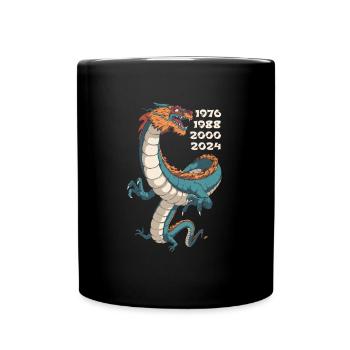 Jahr Des Drachen 2024 - Tasse einfarbig - Schwarz - Vorne