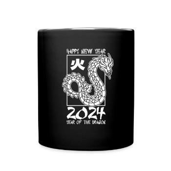 Jahr Des Drachen 2024 - Tasse einfarbig - Schwarz - Vorne