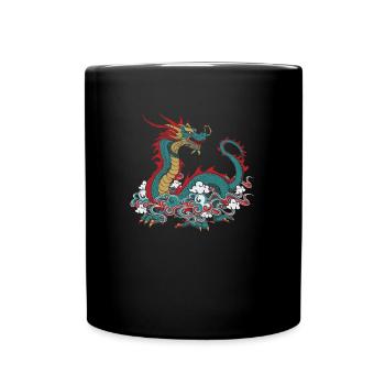 Jahr Des Drachen 2024 - Tasse einfarbig - Schwarz - Vorne