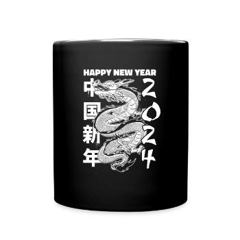 Jahr Des Drachen 2024 - Tasse einfarbig - Schwarz - Vorne