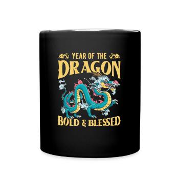Jahr Des Drachen 2024 - Tasse einfarbig - Schwarz - Vorne
