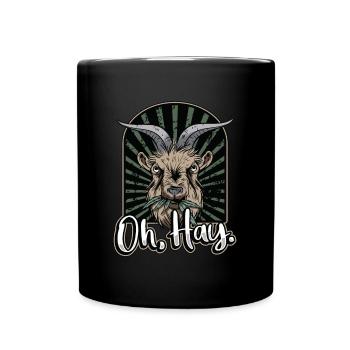 Livestock Breeder Oh Hay Local Farmers Farm Animal - Full Colour Mug - black - Front