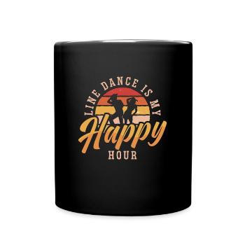 Line Dancing Line Dance Is My Happy Country Life - Full Colour Mug - black - Front