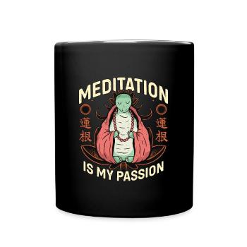 Meditation Is My Passion Spiritual Turtle Lover - Full Colour Mug - black - Front