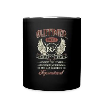 1954 Geboren Geburtstag Oldtimer - Tasse einfarbig - Schwarz - Vorne