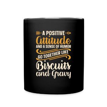 Biscuits Et Sauce Une Attitude Positive Gourmand - Mug uni - noir - Devant