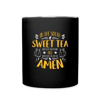 Thé sucré dans le sud Le thé sucré passe au thé à bulles - Mug uni - noir - Devant