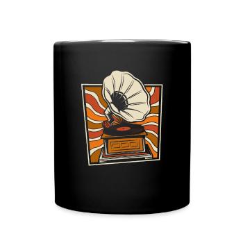 Collectionneur de disques vinyles - Mug uni - noir - Devant