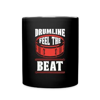 Drumline Feel The Beat Tambour Joueur Marching Band - Mug uni - noir - Devant
