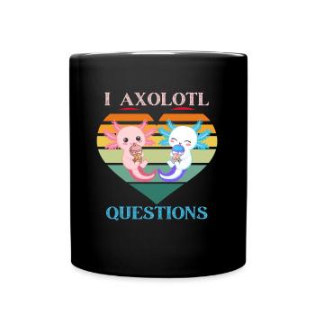 Mignon axolotl drôle mexicain salamandre amant Tee - Mug uni - noir - Devant