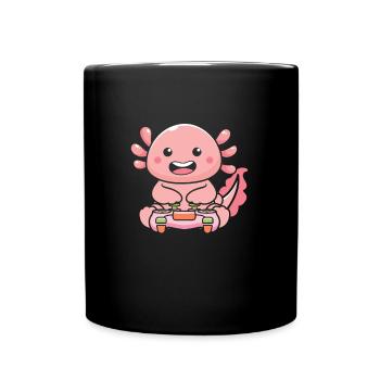 Mignon axolotl drôle mexicain salamandre amant Tee - Mug uni - noir - Devant