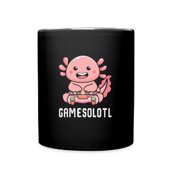Mignon axolotl drôle mexicain salamandre amant Tee - Mug uni - noir - Devant